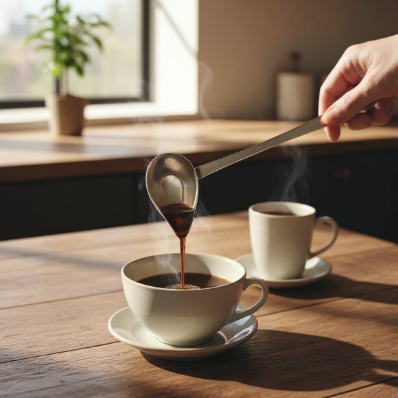 Vintage Japan Tea Bag Strainer Holder Handled Silver Hanging Spoon 8.5" - Picture 1 of 6